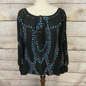 Mushka by Sienna Rose Embroidered Black Blouse